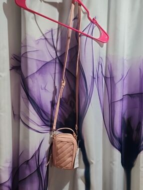 Time and Tru Quilted Crossbody Bag in Blush Pink